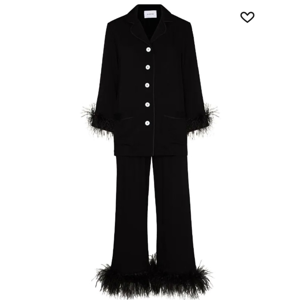 Black Sleeper feather pajamas- medium